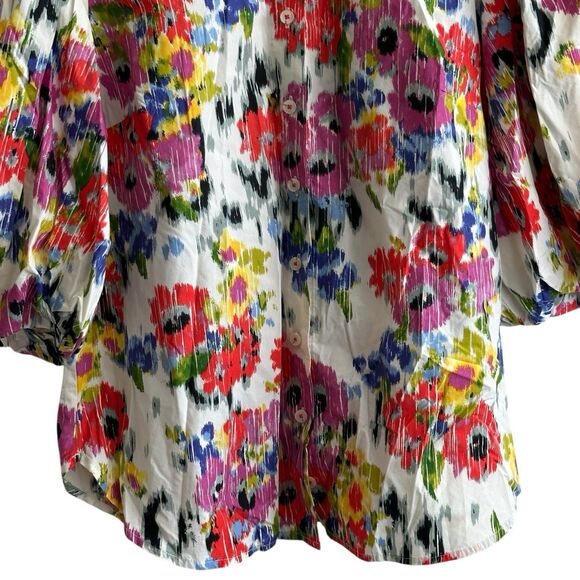 Anthropologie Maeve Rachel Floral Puff Sleeve Button Down  PL - Picture 8 of 9
